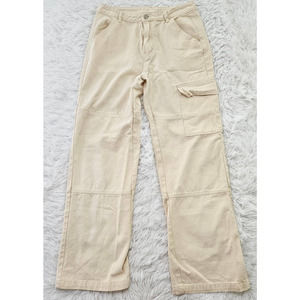 Et Clet Women's Cream High‎ Rise Paneled Cargo Bootcut Pant. Size S